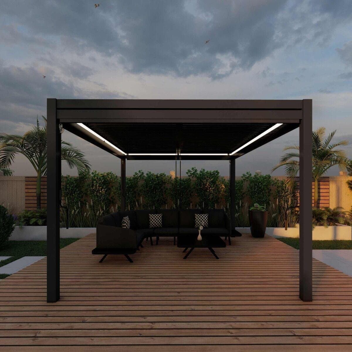 Motorised louvre pergola