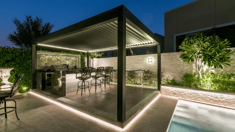 Pergola night lighting